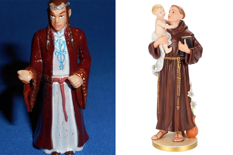signora Voleva prega re Sant'Antonio ma sbaglia statuina